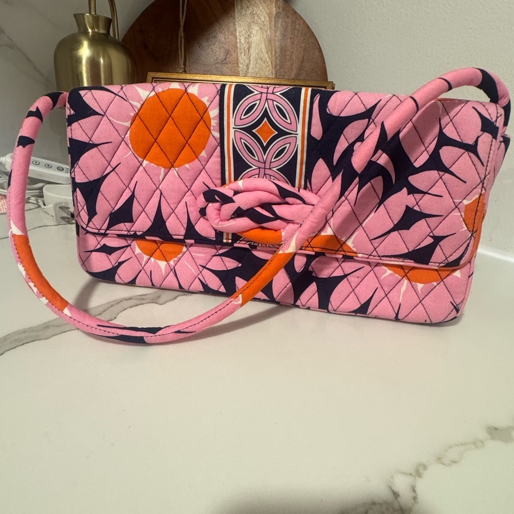 Vera Bradley "Loves Me" Quilted Floral Flap Shoulder Bag - Picture 5 of 7